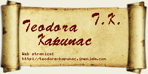Teodora Kapunac vizit kartica